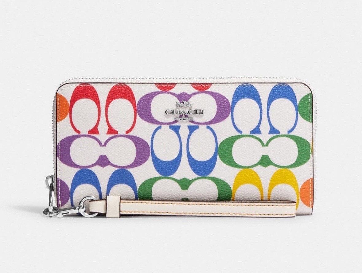 Coach Pride Continental Long Zip Around Wallet In Rainbow