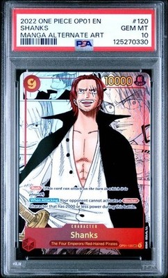 2022 One Piece Shanks Manga Alt Art English Op01-120 PSA 10 NEW