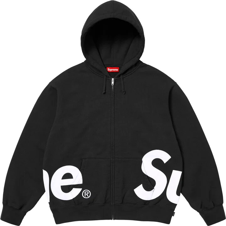 Supreme Big Logo Zip Up Hooded Sweatshirt Black | eBay