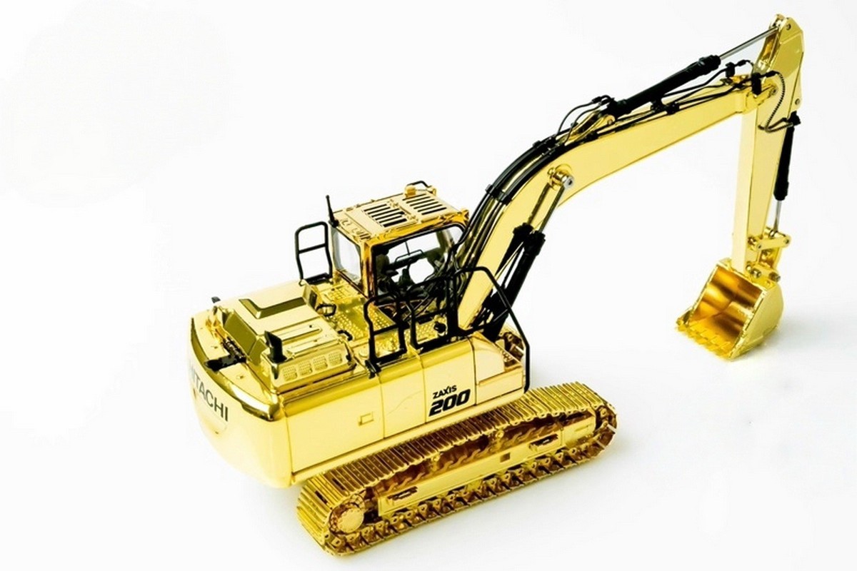 1/50 Scale Hitachi ZAXIS 200-7 Hydraulic Excavator Gold Diecast