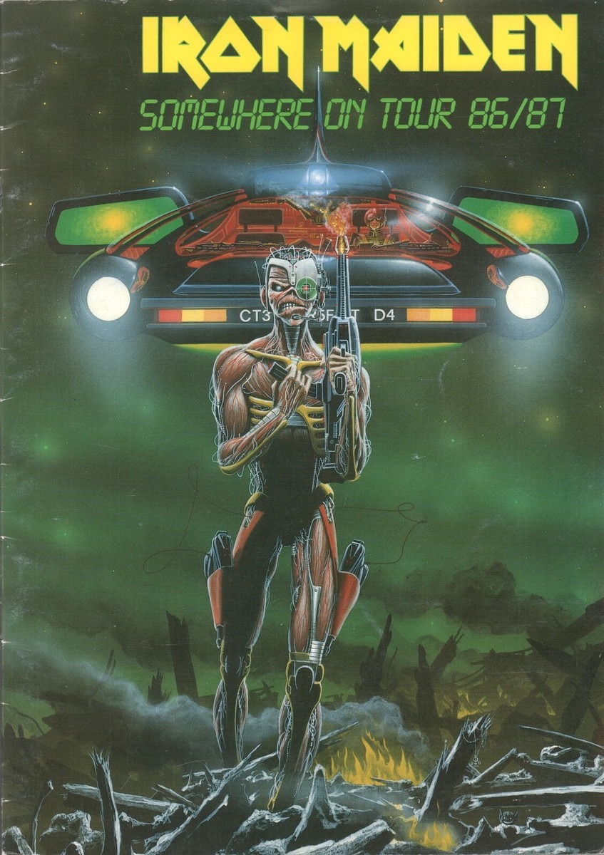 IRON MAIDEN 1986 / 1987 SOMEWHERE ON TOUR PROGRAM BOOK BRUCE
