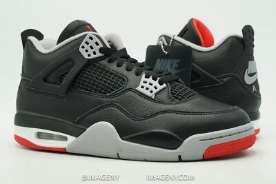 AIR JORDAN 4 IV RETRO BRED REIMAGINED BLACK CEMENT GREY VARSITY