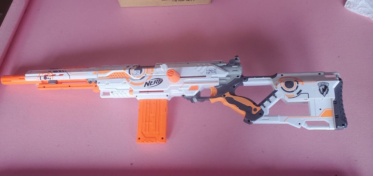 PO1 NERF N-Strike CS-6 Longstrike Dart Blaster (25558) (white out