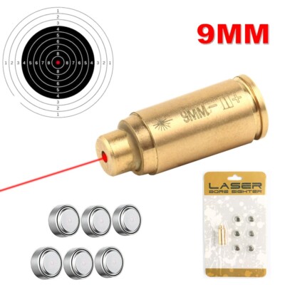 Brass CAL 9mm Red Laser Bore Sight Cartridge Bullet Shap