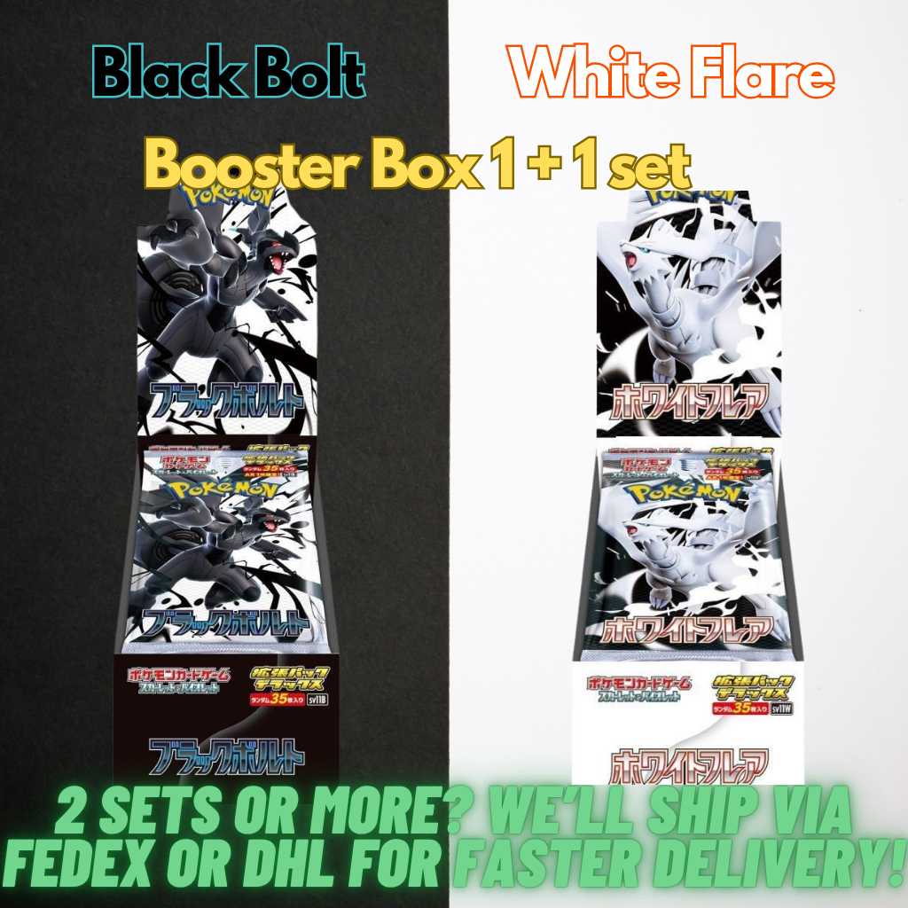 Pokemon Card White Flare Black Bolt Deluxe BOX Set of 2 Japanese