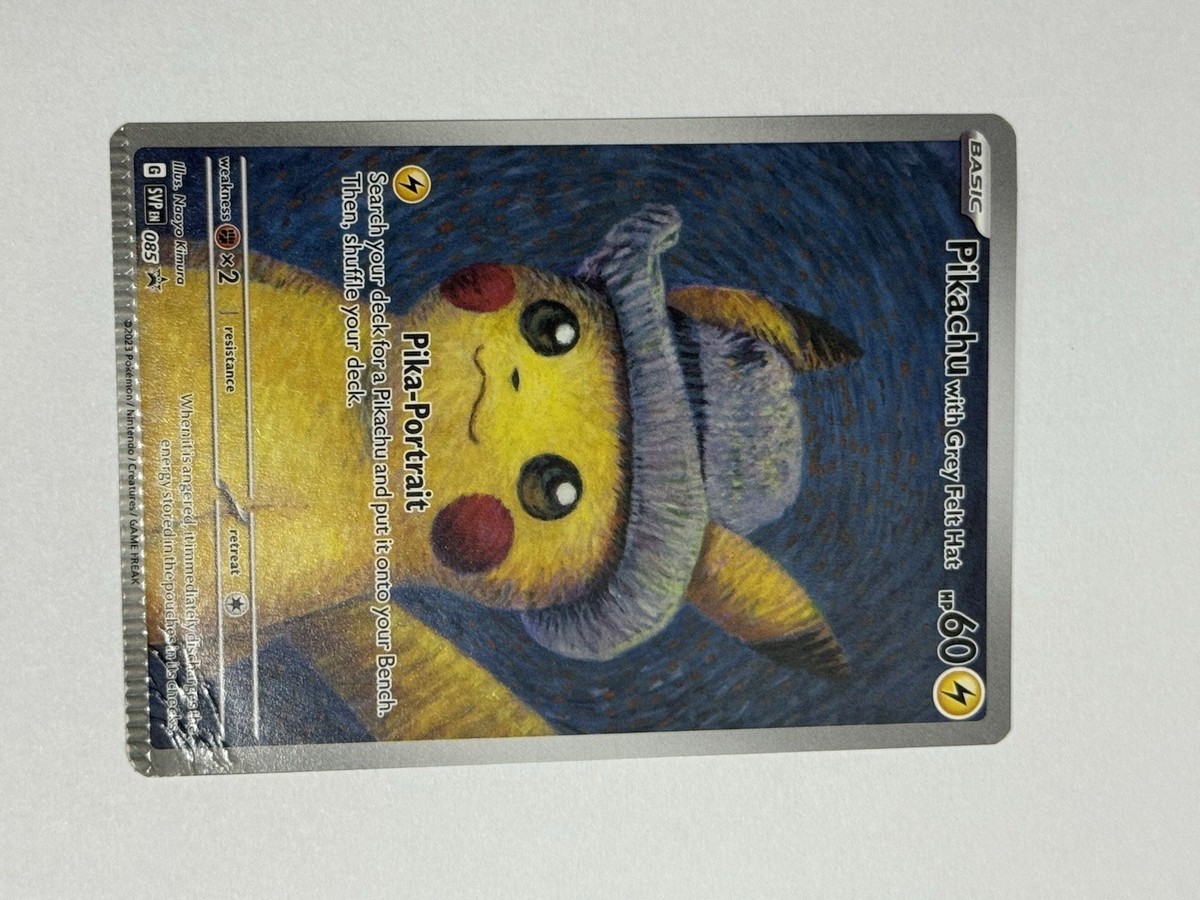 ERROR CRIMP CUT Pokémon Van Gogh Pikachu with Grey Felt Hat - 085