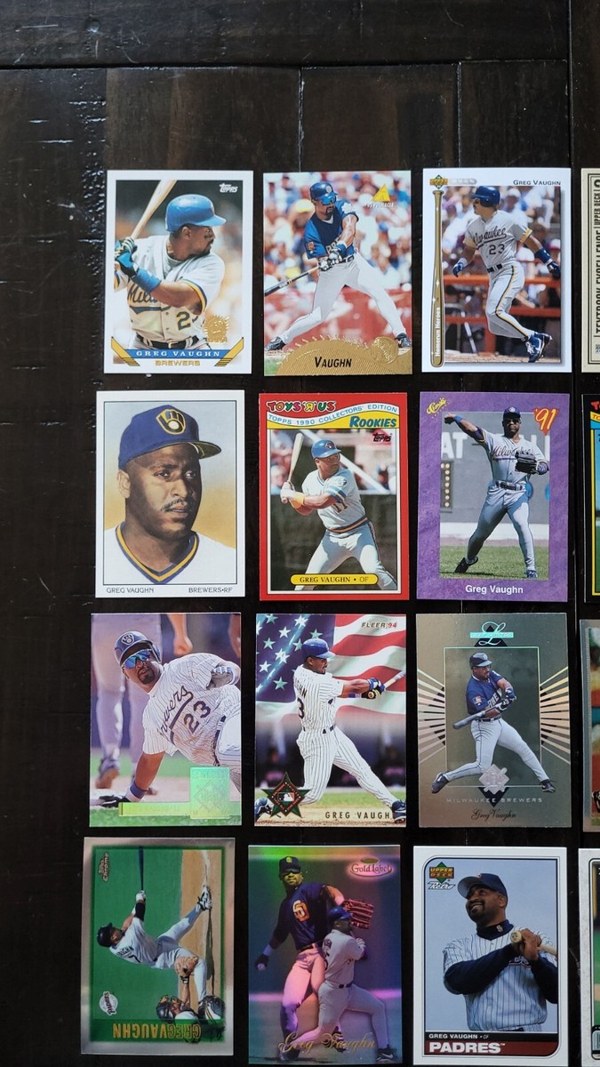 GREG VAUGHN BASEBALL CARD LOT TOPPS CLASSIC PINNACLE UPPER DECK