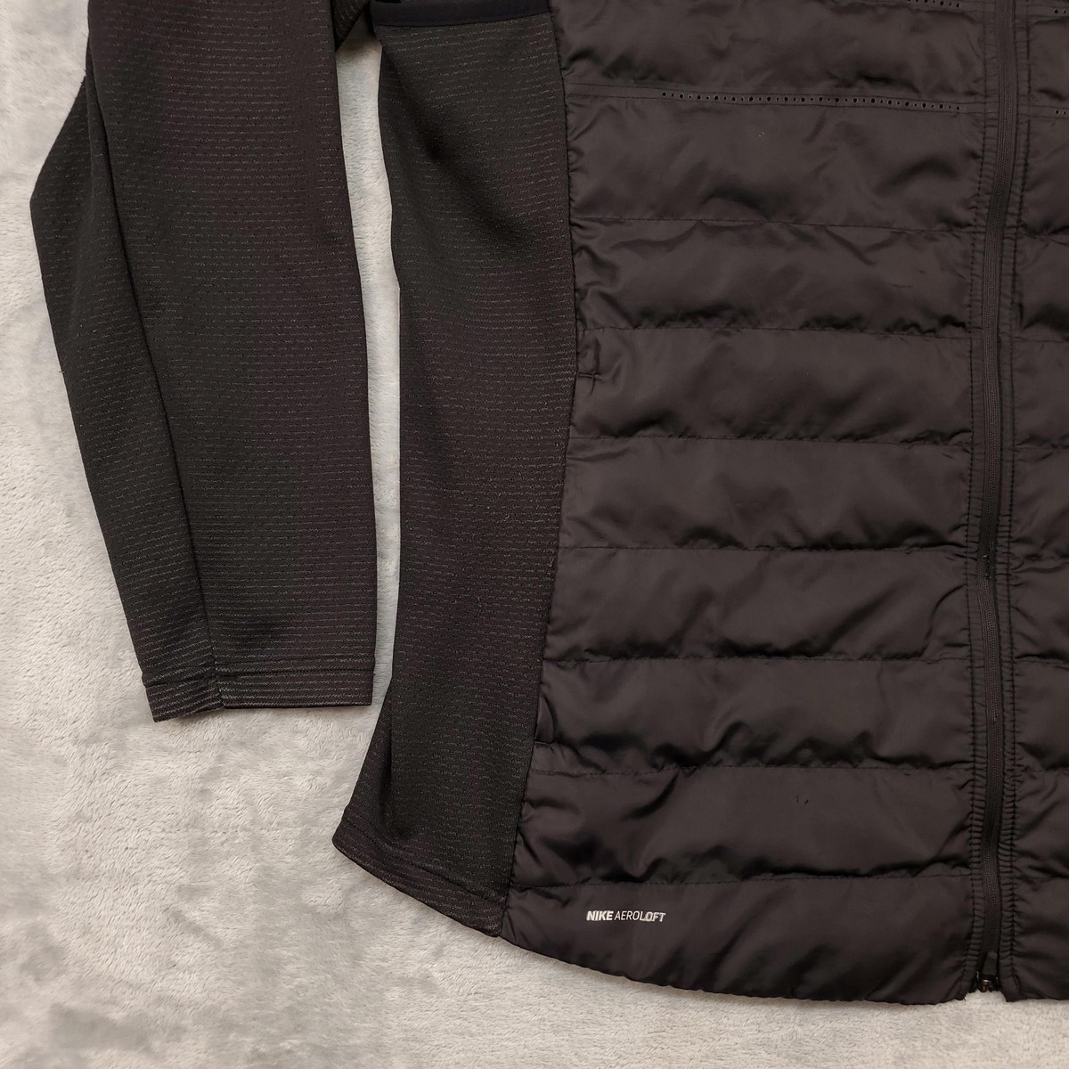 Nike Aeroloft Jacket Mens 2XL Black Golf Hybrid Insulated Full Zip