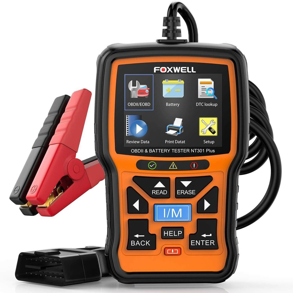 FOXWELL NT301 Plus Car OB2 Scanner & 12V Battery Tester - 2 in 1