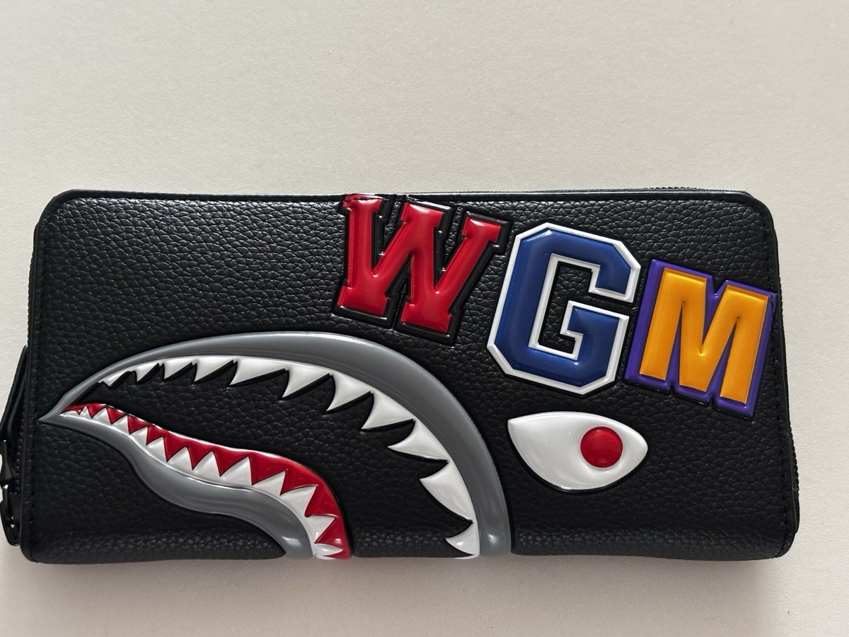 Authentic a bathing ape babe shark long wallet black new | eBay