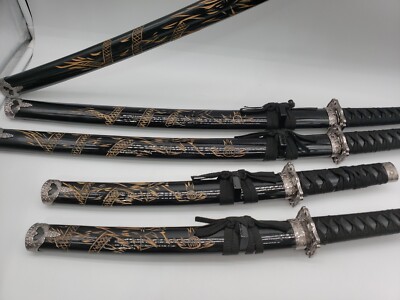 Decorative Set of 5 Katana Ninja Samurai Swords | eBay