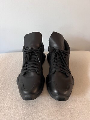 Rick Owens x Adidas RO Runner - Size 7.5 - Black Leather - AQ2825