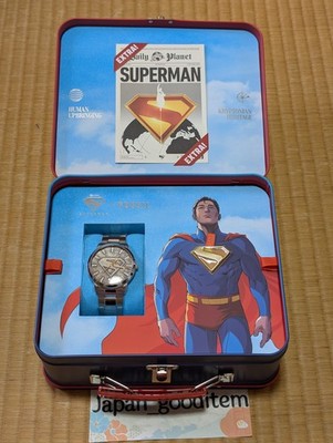 Fossil x Superman LE1207SET S-Shield Wrist Watch Lapel Pin Limited