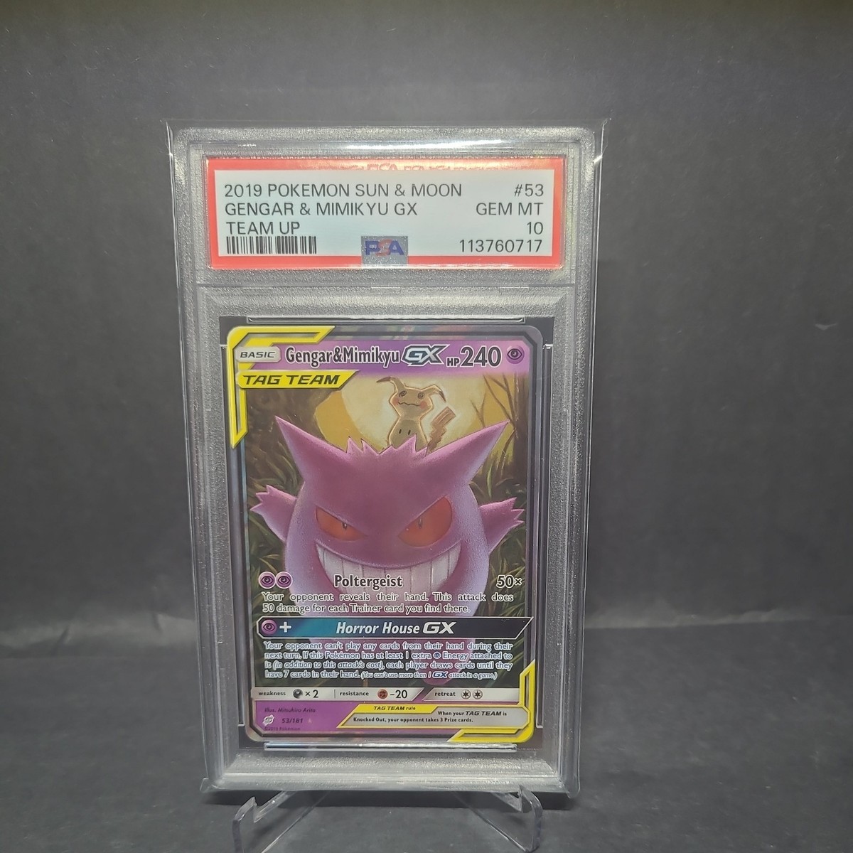Gengar & Mimikyu GX 53/181 Sm-Team Up Holo PSA 10 Tag Team | eBay