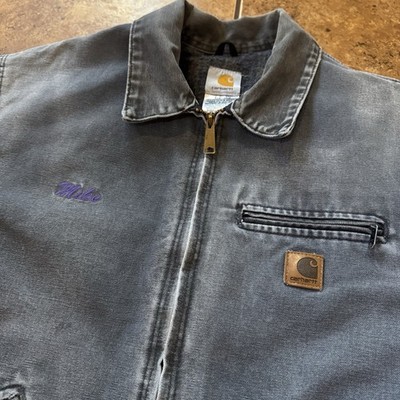 Vtg J97 PTL Carhartt Detroit Jacket Blanket Lined Petrol Gray