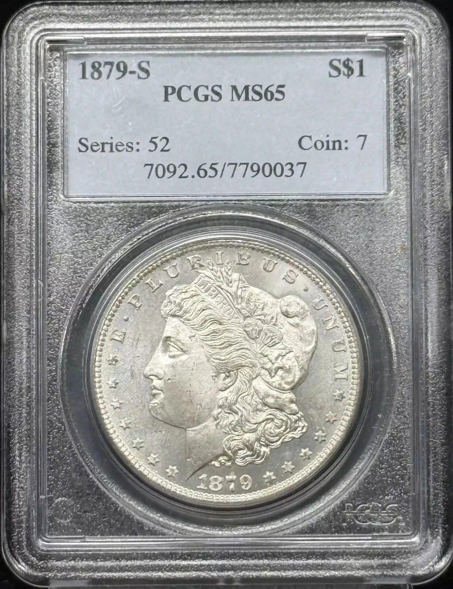 PCGS Certified MS 65 Graded 1879 Year Morgan US Dollars (1878-1921