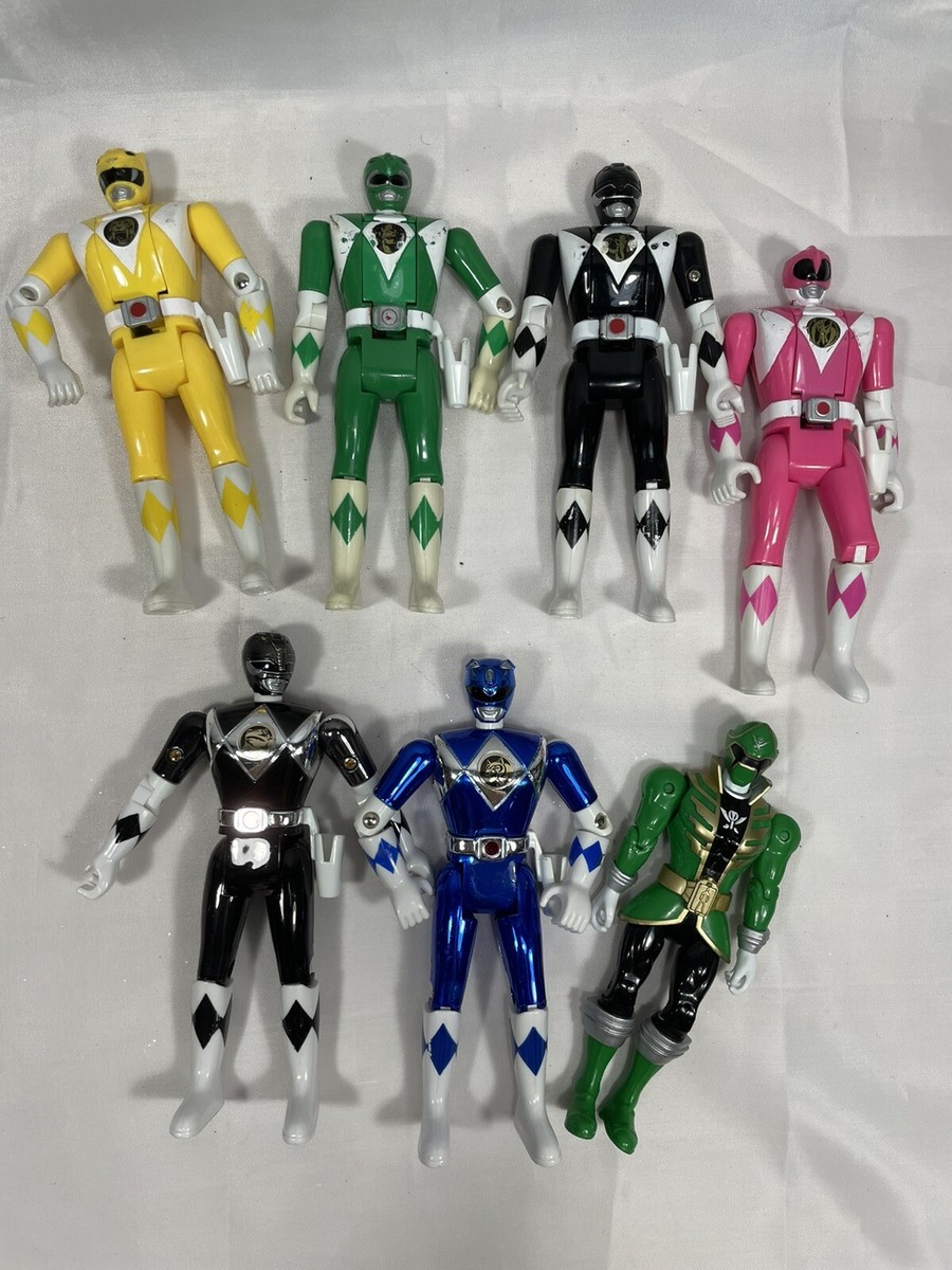 4 Mighty Morphin Power Rangers Vintage 1993 Bandai Flip Head