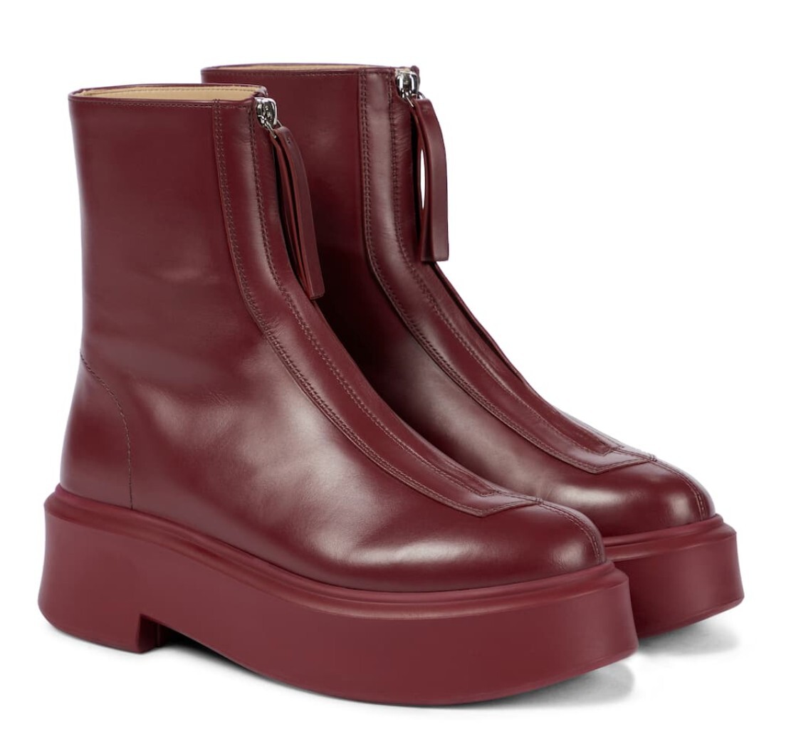 The Row Burgundy Zipped Boots - BRAND NEW - Size 11/41 | eBay
