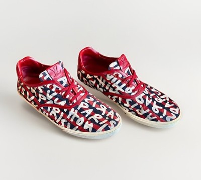 LOUIS VUITTON x STEPHEN SPROUSE⚡Graffiti logo print low top