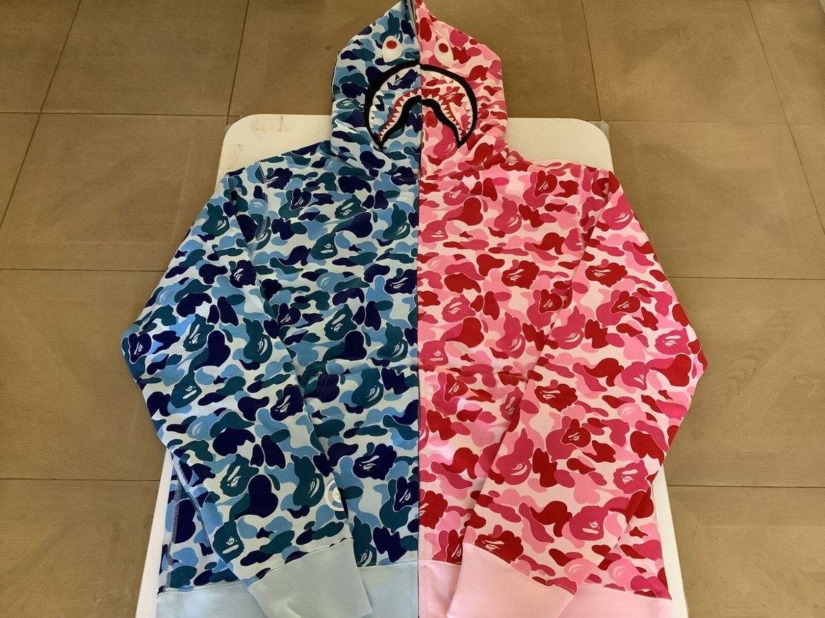 Authentic a bathing ape bape abc camo separate shark full zip