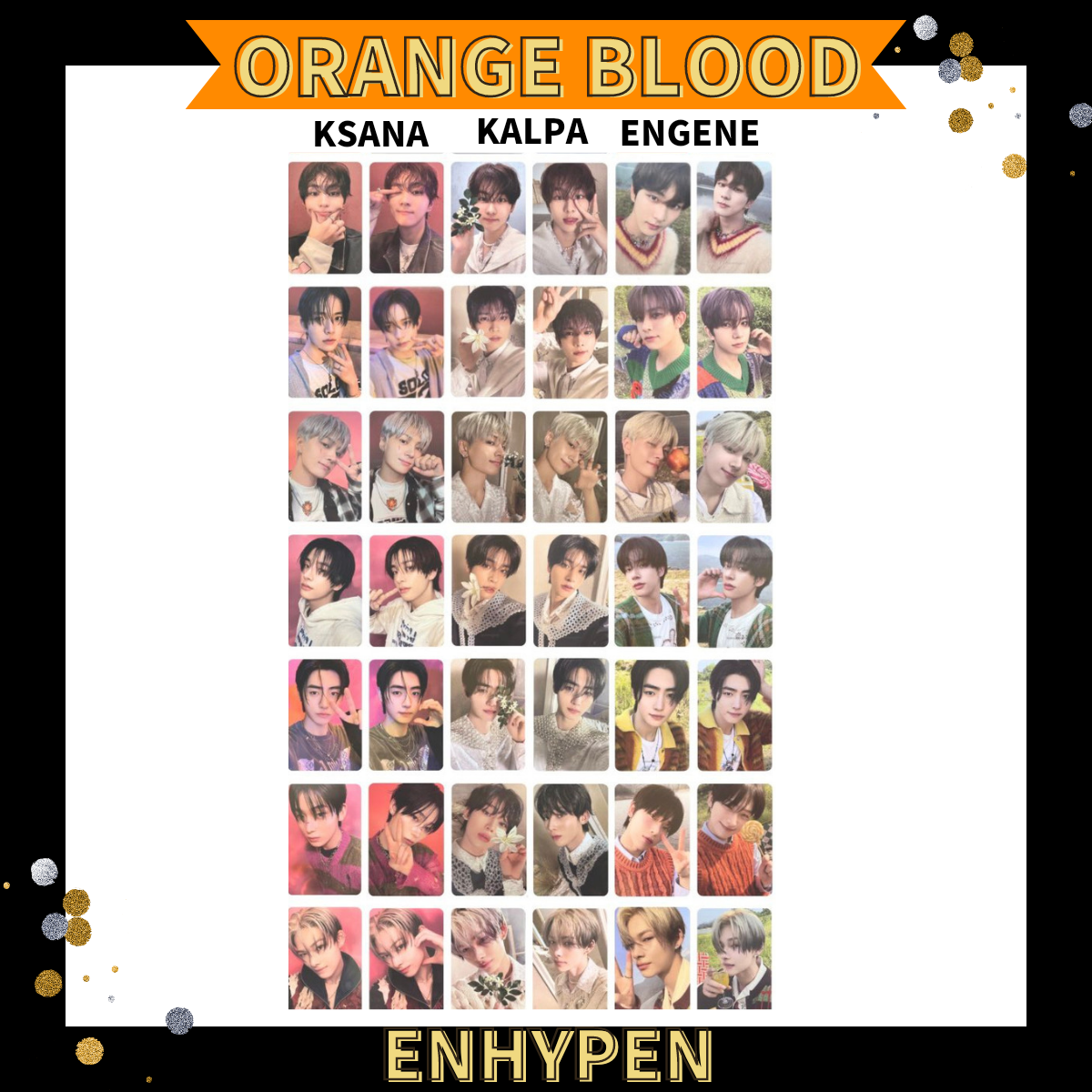 ENHYPEN ORANGE BLOOD Photo Card 5th Mini Album KSANA KALPA ENGENE