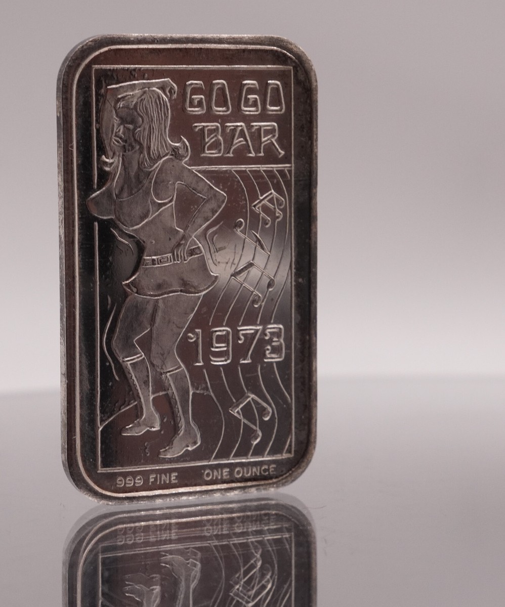 1973 Go Go Bar Exoctic Dancer Girl A Ceeco 1oz 999 FINE Silver art