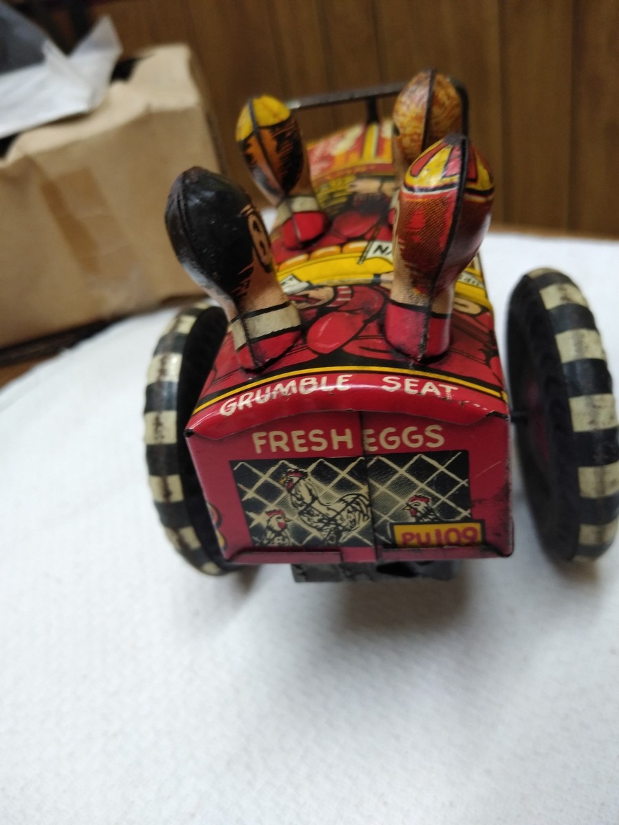 Vtg MARX Crazy Jalopy Car Tin Toy Wind Up Lithograph Works PHI