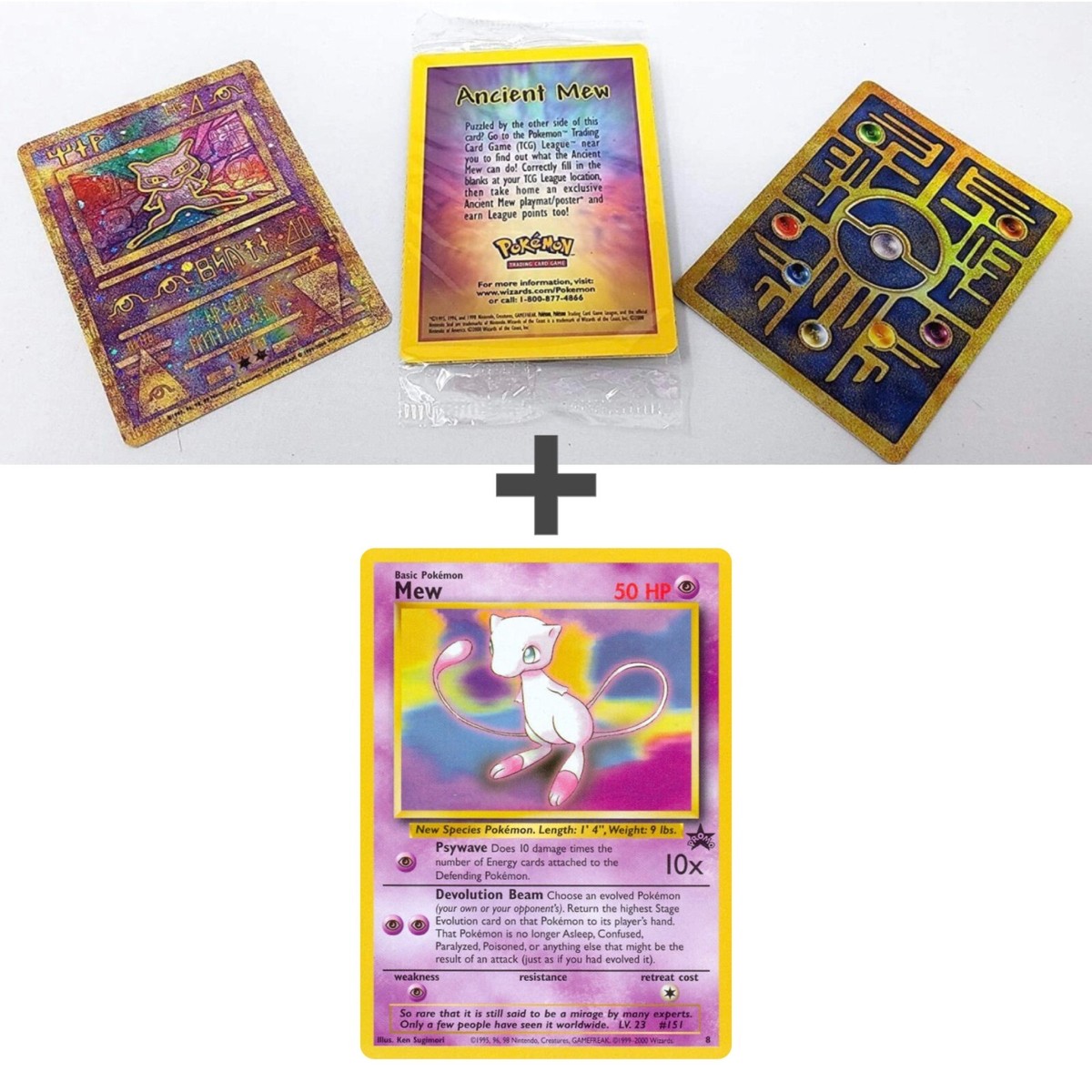 Ancient Mew SEALED Pokemon TCG Double Holo Foil RARE 2000 Promo +