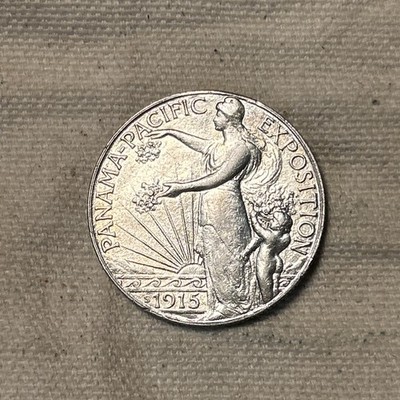 1915-S 50c Panama Pacific Expo Pan-Pac Commemorative Silver Half