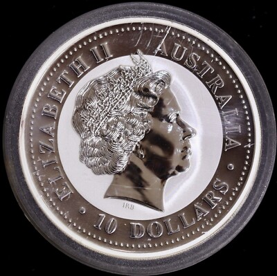2000 $10 Australia Perth Mint 10 oz Silver Year of Dragon Series I
