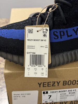 Adidas Yeezy Boost 350 V2 Dazzling Blue - GY7164 Size 7 Men's/8.5W