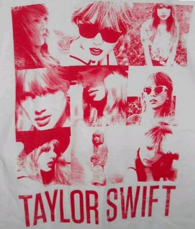 TAYLOR SWIFT 2013 THE RED TOUR CONCERT T-SHIRT RED SQUARES ON