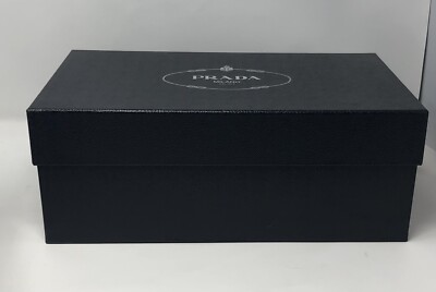 Authentic Prada Milano Black/Navy with Silver Logo Empty Shoe Box