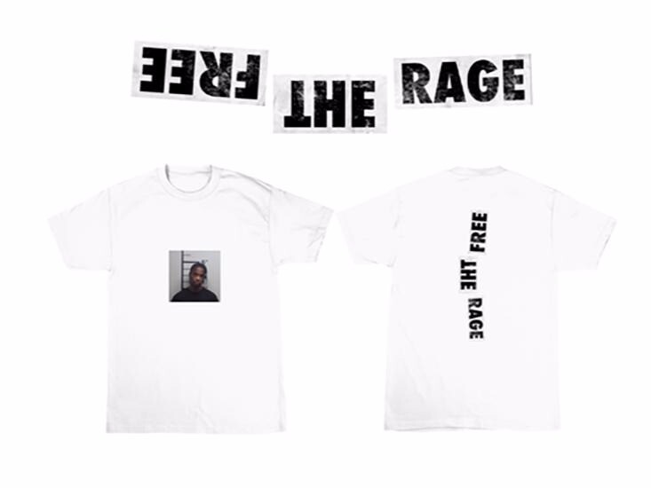 Travis Scott Free The Rage T shirt Mugshot Authentic NEW Large | eBay