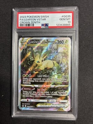 PSA 10 GEM MINT 💎 Leafeon VSTAR Full Art - Crown Zenith GG35/GG70