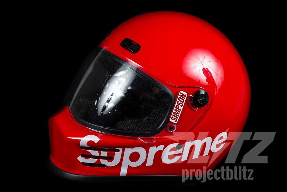 FW16 Supreme Simpson Street Bandit Motorcycle Helmet Red Size L