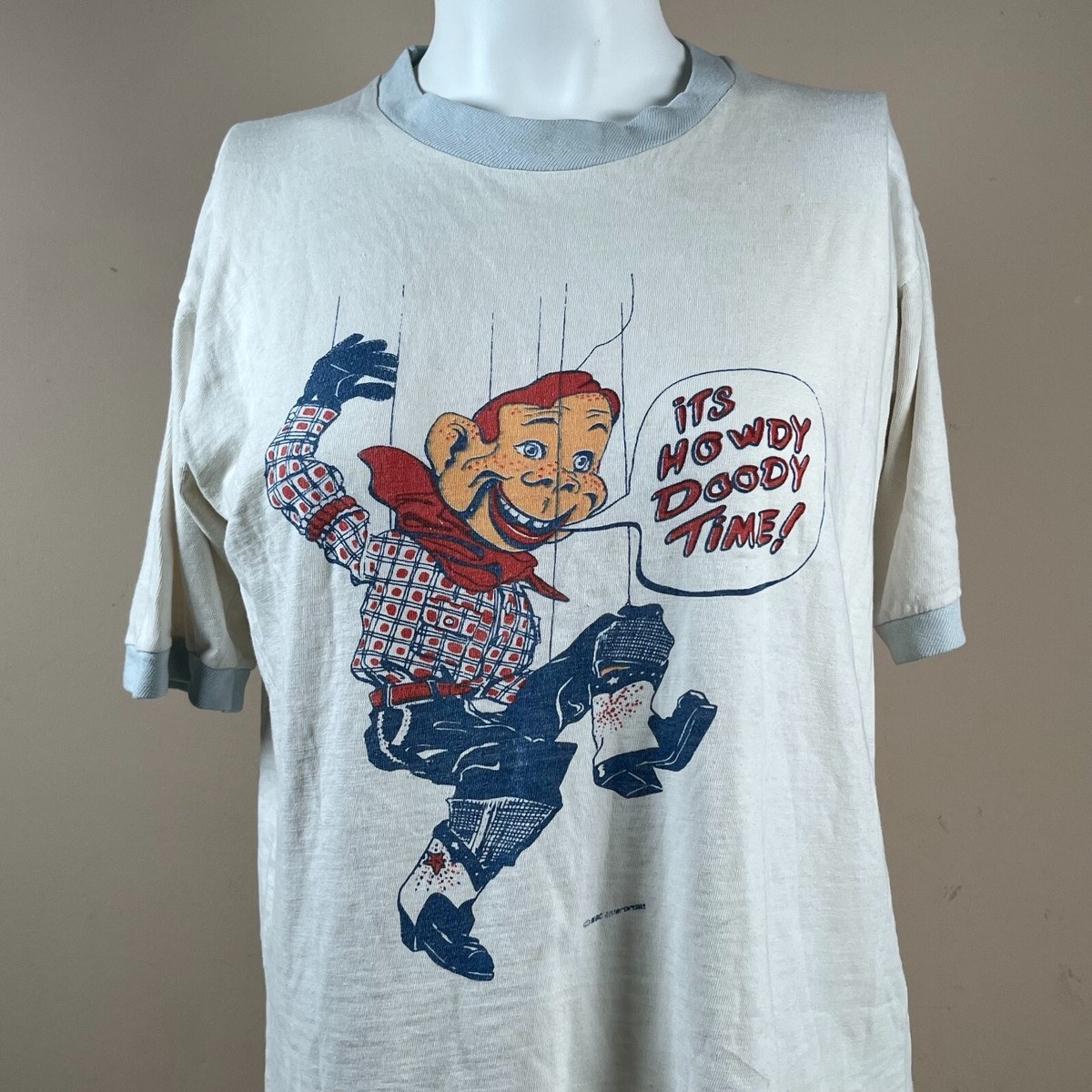 Vintage 60s Howdy Doody Ringer T-Shirt Medium Puppet NBC