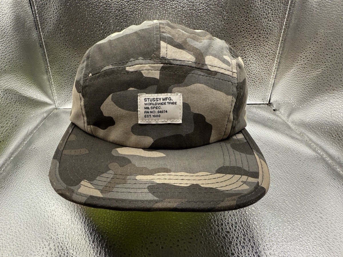 Vintage 90's Stussy 5 Panel Camo AOP SnapBack Hat Cap Capz