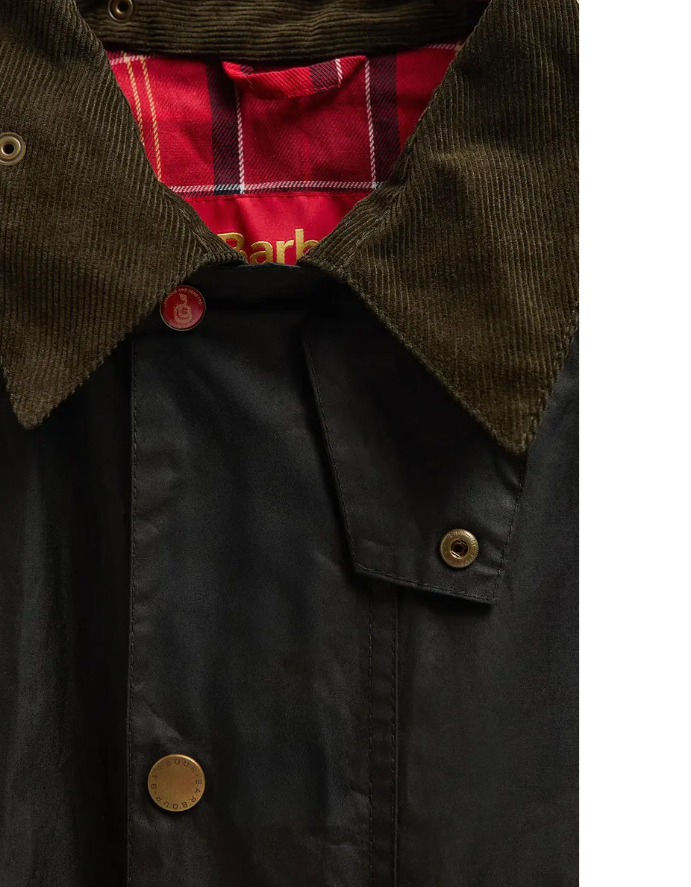 Sage~Barbour Solar Transport Waxed Cotton Hooded Jacket MSRP$560