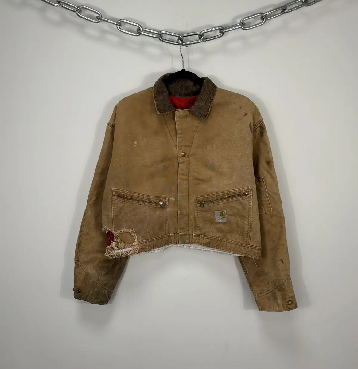 Vintage Carhartt 80s USA Boxy Fit Cropped Detroit Jacket | eBay