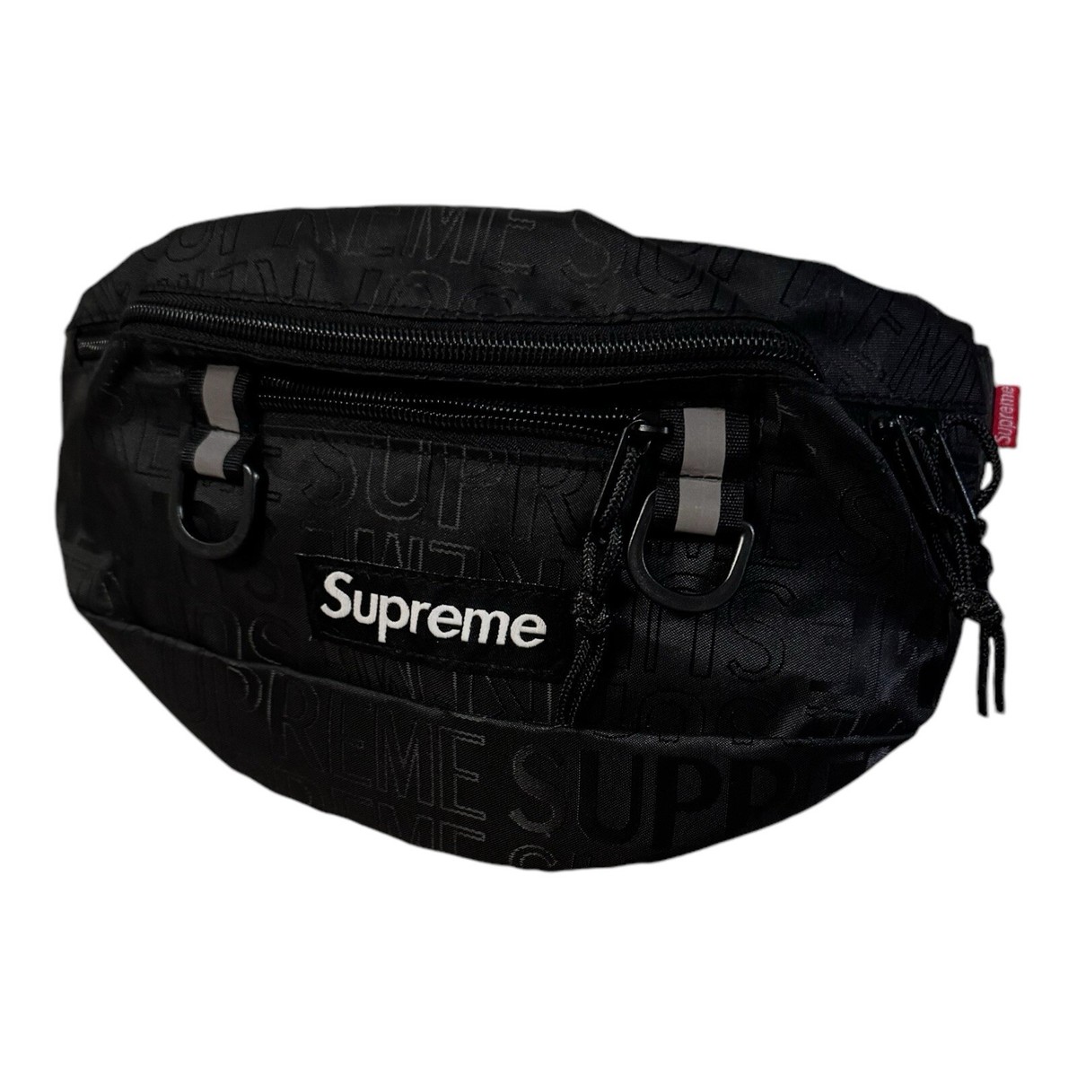 Supreme SS19 Black Waist Bag Fanny Pack Reflective New Without Tag