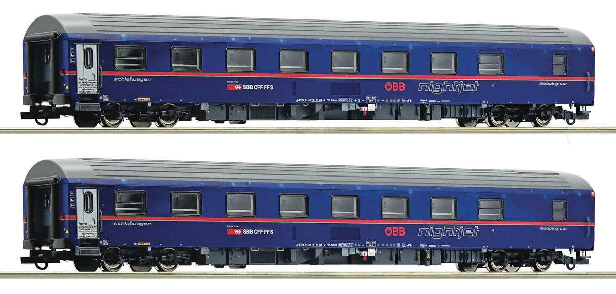 Roco HO 6200021 2 pcs. Set: Sleeping car “Nightjet”, ÖBB/SBB | eBay