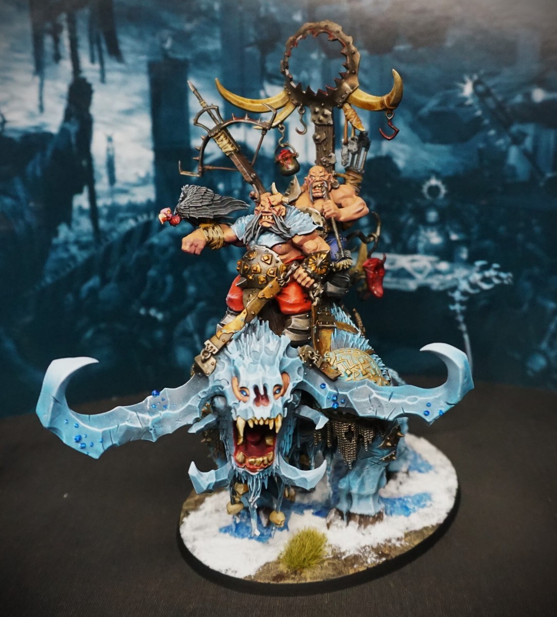 Stonehorn Beastriders painted Ogor Mawtribes Beastclaw Raiders