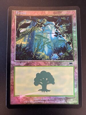 FOIL Forest by John Avon 347/350 MTG Onslaught Basic Land NM