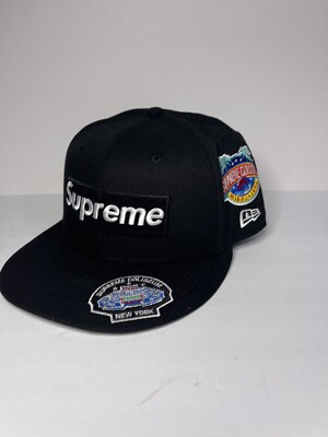 Supreme Championships Box Logo New Era Fitted Hat Black Size 7 1/4