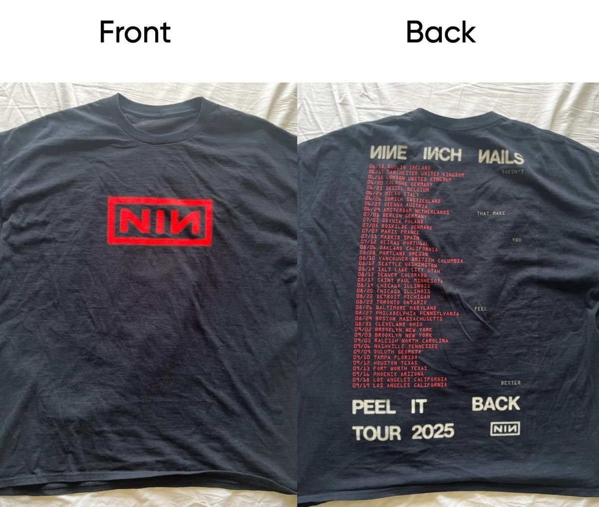 HOT!!!Nine Inch Nails Peel It Back Tour 2025 Merch T-shirt All