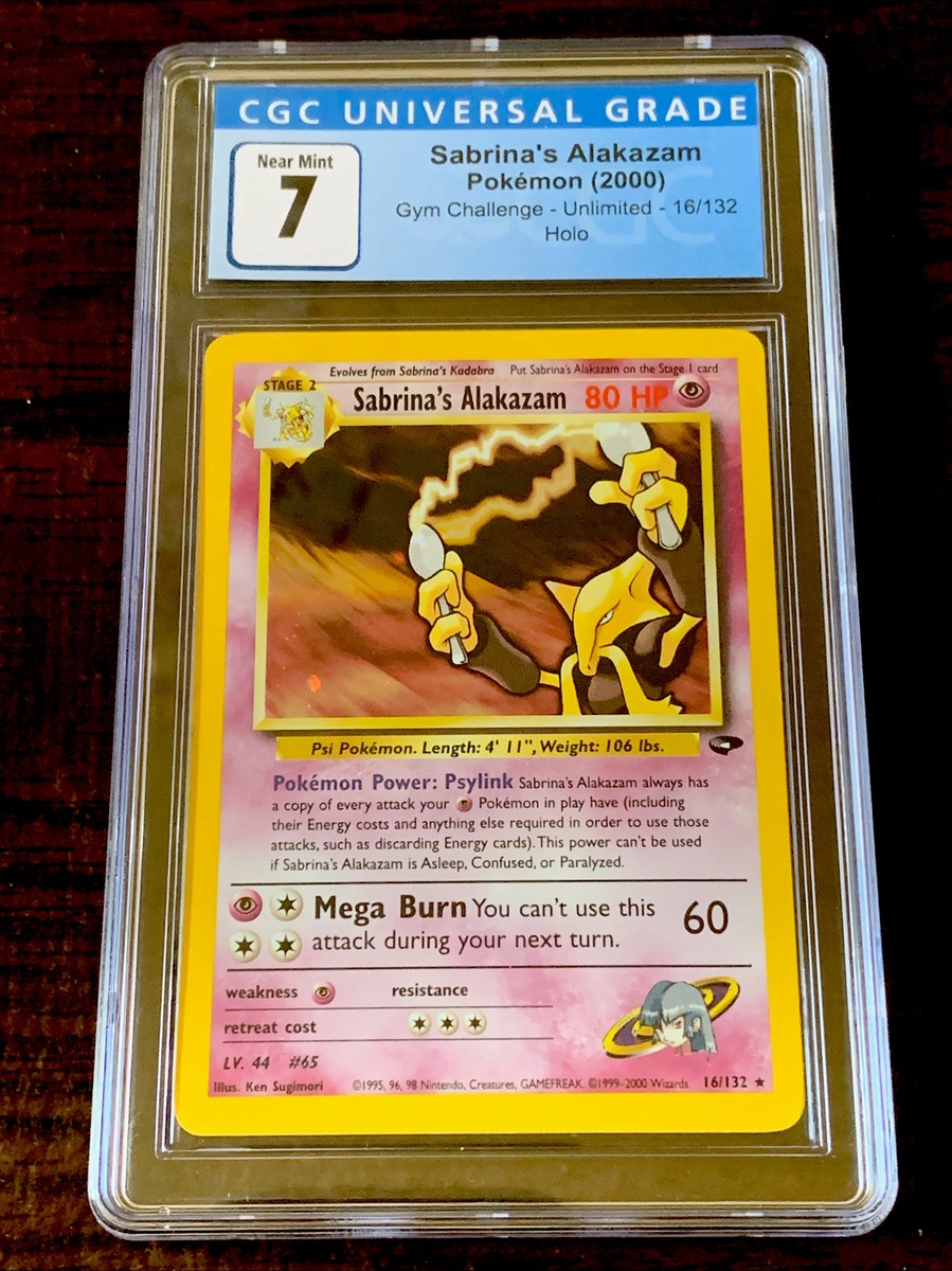 2000 POKEMON GYM CHALLENGE SABRINA'S ALAKAZAM #16 HOLO-CGC 7 NEAR