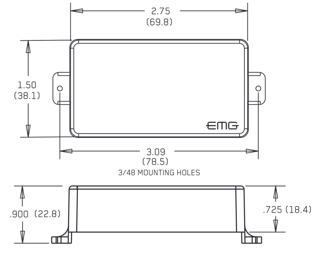 EMG 81 + 89 BRUSHED BLACK CHROME SET DUAL MODE NECK SHORT SHAFT