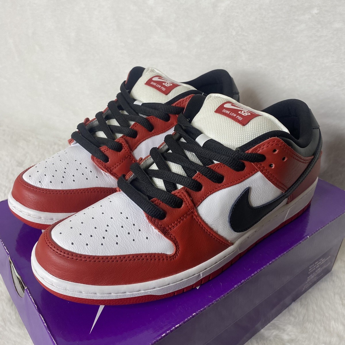 Nike SB Dunk Low Pro Chicago J Pack Bred Black Red Men Size 11