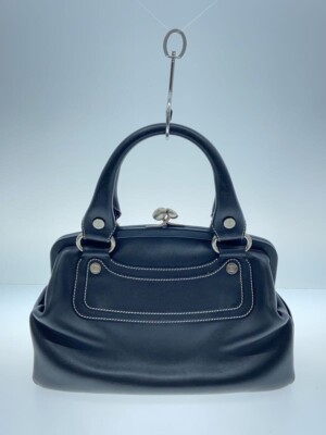 CELINE Boogie Clasp Leather Totebag Handbag Black Silver triomphe